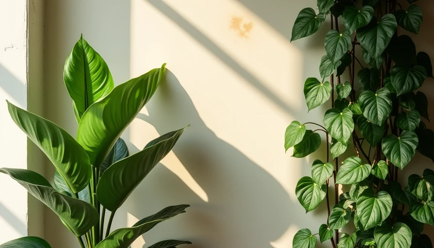 renter-friendly plant shelf ideas using tall ZZ plant and trailing pothos to hide water stains and wall scuffs in a rental apartment