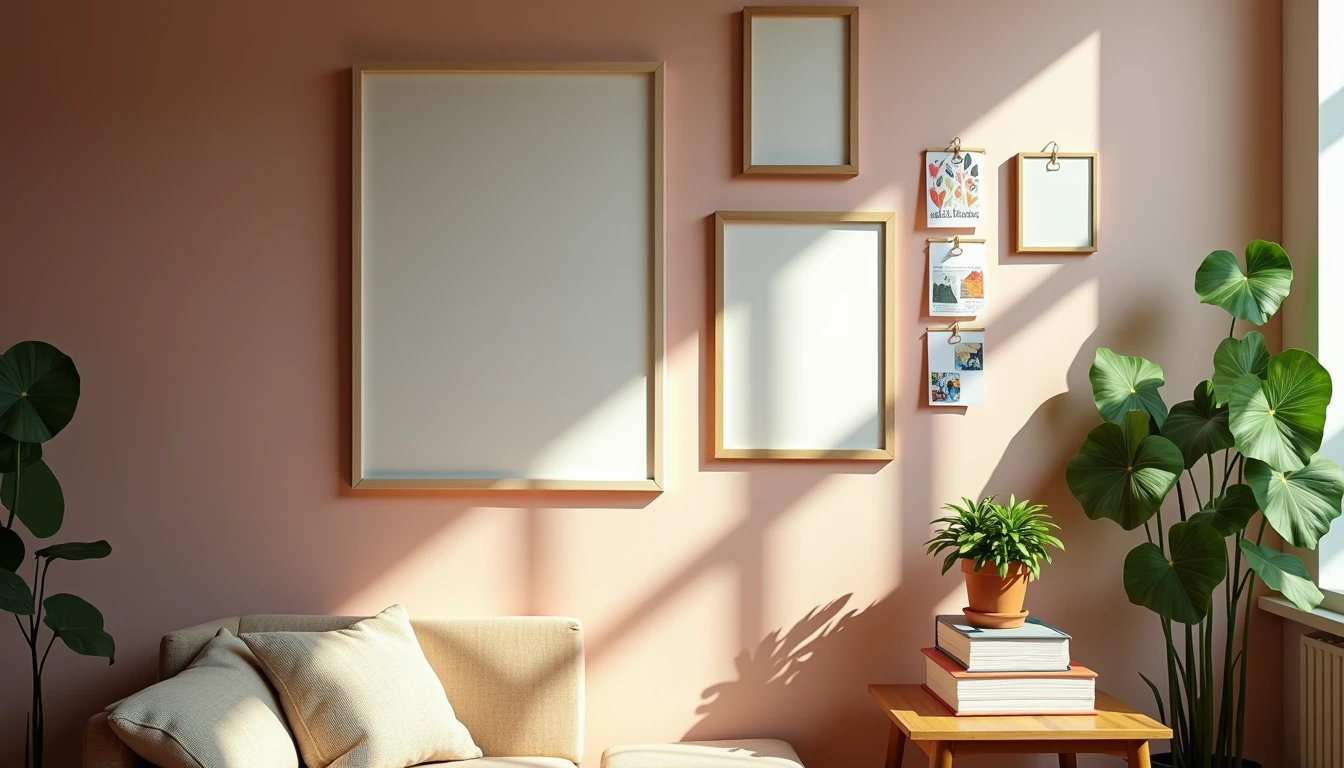 Tension rod picture rail for renting no-drill art hanging idea using a tension rod picture rail to display framed prints in a rental hallway
